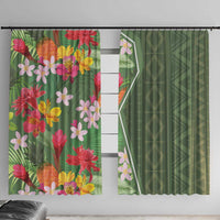 Africa Tropical Flowers Window Curtain Green Version - Wonder Print Shop