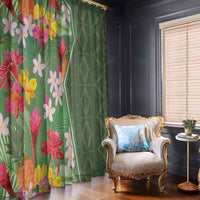 Africa Tropical Flowers Window Curtain Green Version - Wonder Print Shop