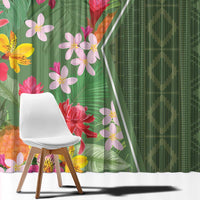 Africa Tropical Flowers Window Curtain Green Version - Wonder Print Shop