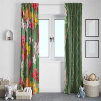 Africa Tropical Flowers Window Curtain Green Version - Wonder Print Shop