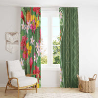 Africa Tropical Flowers Window Curtain Green Version - Wonder Print Shop