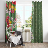 Africa Tropical Flowers Window Curtain Green Version - Wonder Print Shop