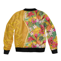 Africa Tropical Flowers Bomber Jacket Yellow Version - Wonder Print Shop