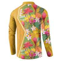 Africa Tropical Flowers Button Sweatshirt Yellow Version - Wonder Print Shop