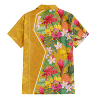 Africa Tropical Flowers Family Matching Mermaid Dress and Hawaiian Shirt Yellow Version - Wonder Print Shop