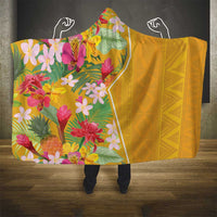 Africa Tropical Flowers Hooded Blanket Yellow Version