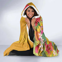 Africa Tropical Flowers Hooded Blanket Yellow Version