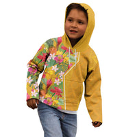 Africa Tropical Flowers Kid Hoodie Yellow Version - Wonder Print Shop