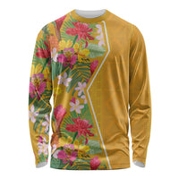 Africa Tropical Flowers Long Sleeve Shirt Yellow Version - Wonder Print Shop