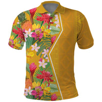 Africa Tropical Flowers Polo Shirt Yellow Version - Wonder Print Shop