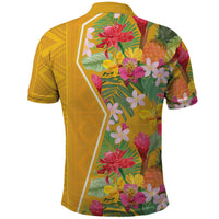 Africa Tropical Flowers Polo Shirt Yellow Version - Wonder Print Shop