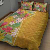 Africa Tropical Flowers Quilt Bed Set Yellow Version - Wonder Print Shop