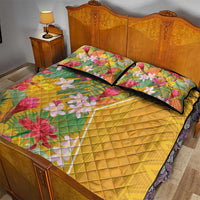 Africa Tropical Flowers Quilt Bed Set Yellow Version - Wonder Print Shop