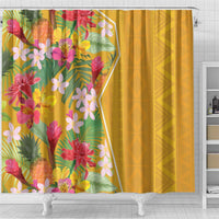 Africa Tropical Flowers Shower Curtain Yellow Version