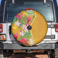 Africa Tropical Flowers Spare Tire Cover Yellow Version - Wonder Print Shop