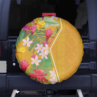 Africa Tropical Flowers Spare Tire Cover Yellow Version - Wonder Print Shop