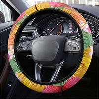 Africa Tropical Flowers Steering Wheel Cover Yellow Version - Wonder Print Shop