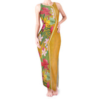 Africa Tropical Flowers Tank Maxi Dress Yellow Version - Wonder Print Shop