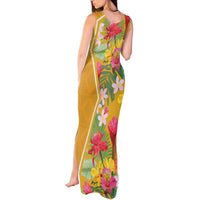 Africa Tropical Flowers Tank Maxi Dress Yellow Version - Wonder Print Shop