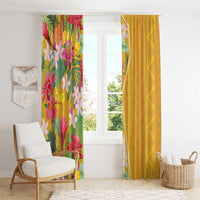 Africa Tropical Flowers Window Curtain Yellow Version - Wonder Print Shop