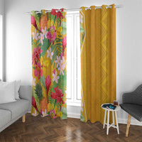 Africa Tropical Flowers Window Curtain Yellow Version - Wonder Print Shop