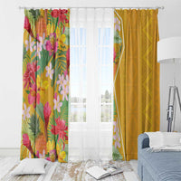 Africa Tropical Flowers Window Curtain Yellow Version - Wonder Print Shop