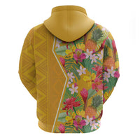 Africa Tropical Flowers Zip Hoodie Yellow Version - Wonder Print Shop