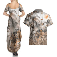 Africa Safari Animals Couples Matching Summer Maxi Dress and Hawaiian Shirt - Wonder Print Shop