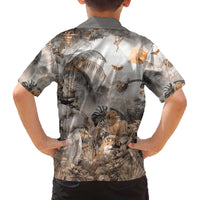 Africa Safari Animals Family Matching Off The Shoulder Long Sleeve Dress and Hawaiian Shirt - Wonder Print Shop