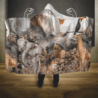 Africa Safari Animals Hooded Blanket