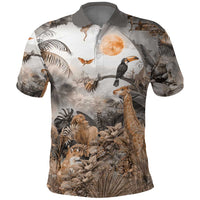 Africa Safari Animals Polo Shirt - Wonder Print Shop