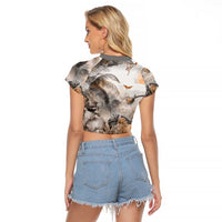 Africa Safari Animals Raglan Cropped T Shirt - Wonder Print Shop