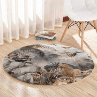 Africa Safari Animals Round Carpet