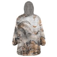 Africa Safari Animals Wearable Blanket Hoodie - Wonder Print Shop
