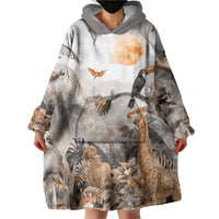 Africa Safari Animals Wearable Blanket Hoodie - Wonder Print Shop