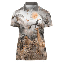 Africa Safari Animals Women Polo Shirt - Wonder Print Shop