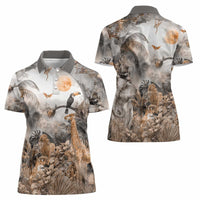 Africa Safari Animals Women Polo Shirt - Wonder Print Shop
