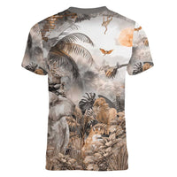 Africa Safari Animals Women V-Neck T-Shirt - Wonder Print Shop