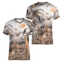 Africa Safari Animals Women V-Neck T-Shirt - Wonder Print Shop