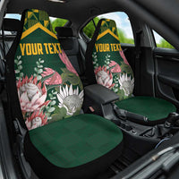 Personalized South Africa King Protea Car Seat Cover With Kente Patterns - Wonder Print Shop