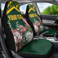 Personalized South Africa King Protea Car Seat Cover With Kente Patterns - Wonder Print Shop