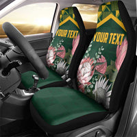 Personalized South Africa King Protea Car Seat Cover With Kente Patterns - Wonder Print Shop