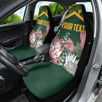 Personalized South Africa King Protea Car Seat Cover With Kente Patterns - Wonder Print Shop