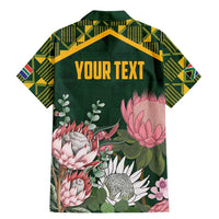 Personalized South Africa King Protea Family Matching Mermaid Dress and Hawaiian Shirt With Kente Patterns - Wonder Print Shop