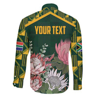 Personalized South Africa King Protea Family Matching Mermaid Dress and Hawaiian Shirt With Kente Patterns - Wonder Print Shop
