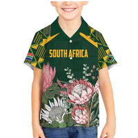 Personalized South Africa King Protea Family Matching Mermaid Dress and Hawaiian Shirt With Kente Patterns - Wonder Print Shop