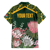 Personalized South Africa King Protea Family Matching Off Shoulder Maxi Dress and Hawaiian Shirt With Kente Patterns - Wonder Print Shop