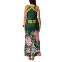 Personalized South Africa King Protea Family Matching Tank Maxi Dress and Hawaiian Shirt With Kente Patterns - Wonder Print Shop
