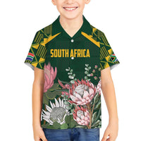 Personalized South Africa King Protea Family Matching Tank Maxi Dress and Hawaiian Shirt With Kente Patterns - Wonder Print Shop