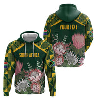 Personalized South Africa King Protea Hoodie With Kente Patterns - Wonder Print Shop